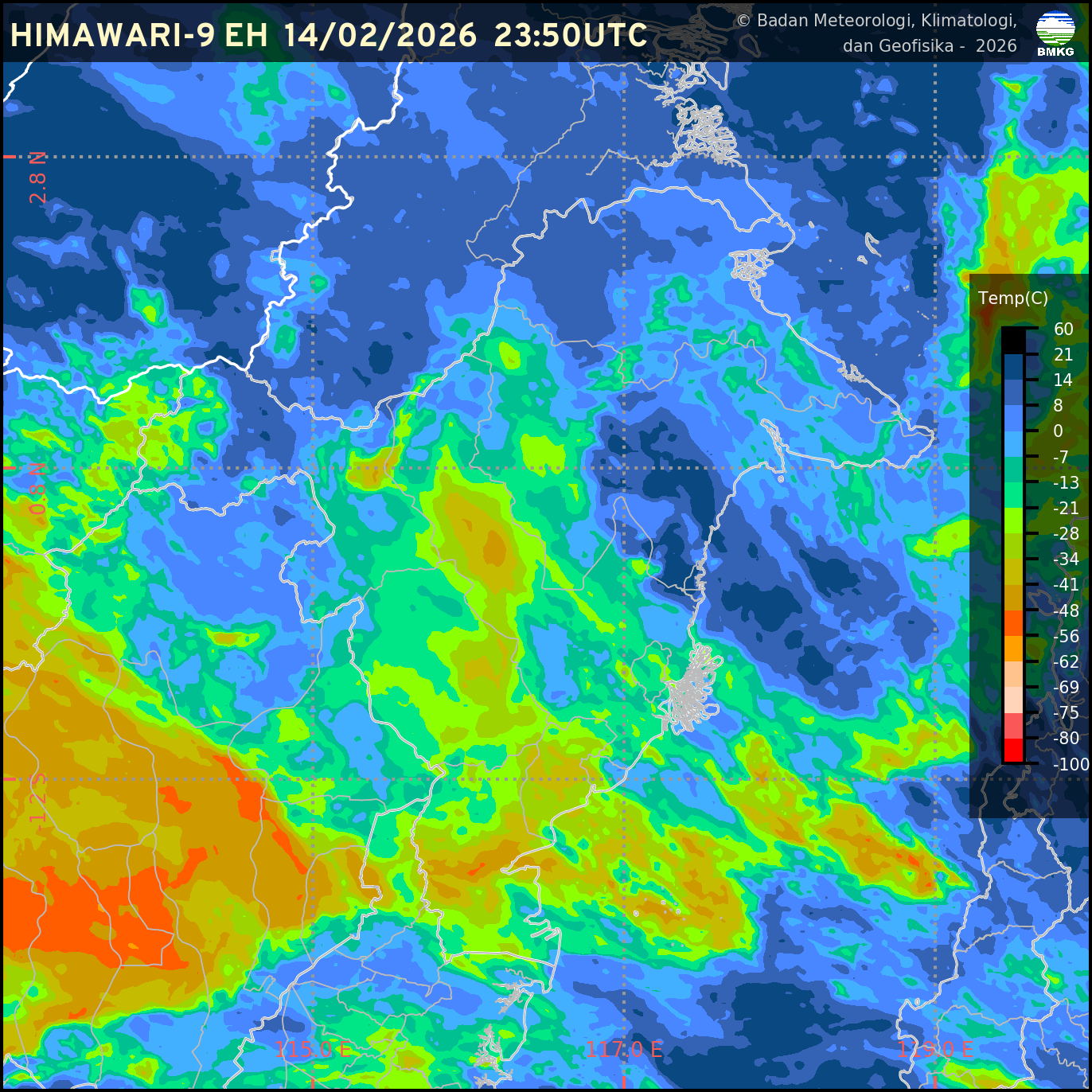 Citra Satelit Himawari Kalimantan Timur