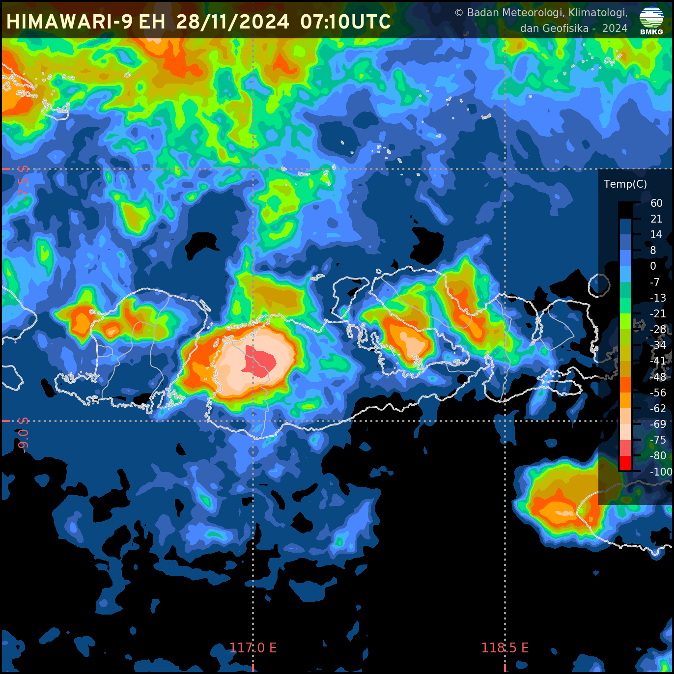 Satelit Himawari-8 IR Enhanced NTB | BMKG