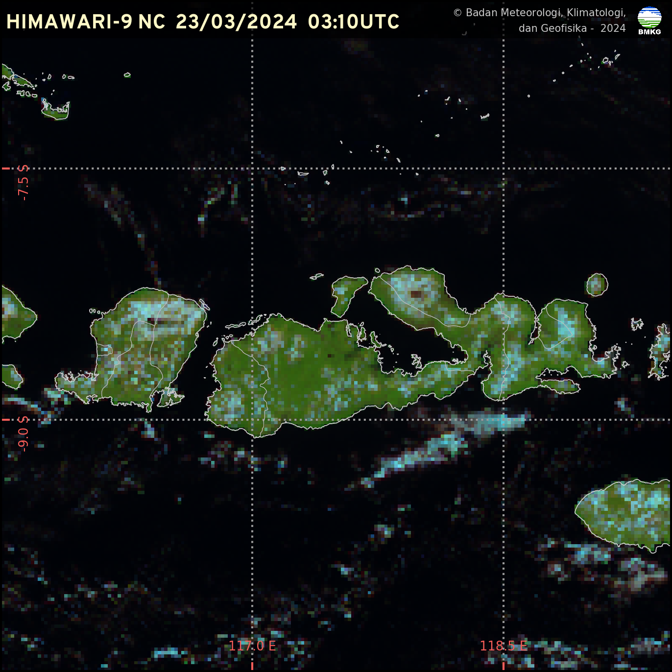 Satelit Himawari 9 Natural Color Ntb Bmkg